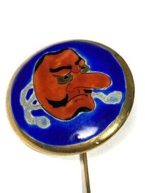Tengu Japanese Hanataka Stick Pin Ceramic Art Vintage Estate Unique Collection